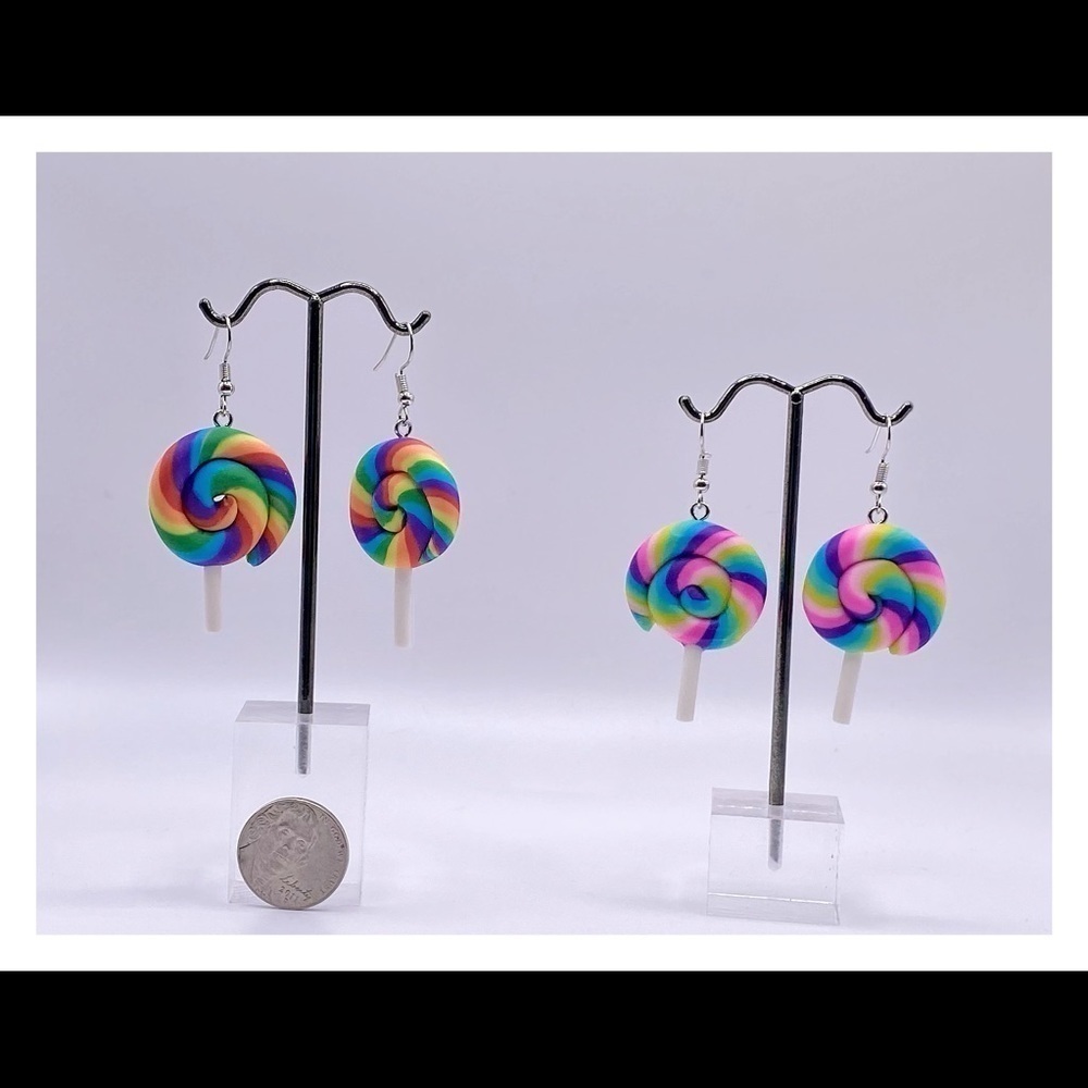 Novelty Lollipop Earrings, 2 pair of unique earrings! SEE VIDEO!